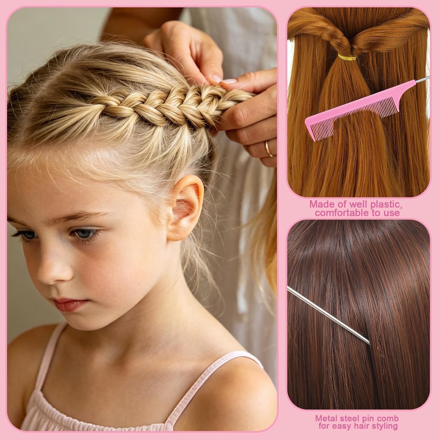 2200 Pcs Elastic Hair Ties, Mini Rubber Bands with Hair Tail Tools and Comb, Hair Accessories for Women, Girls, Toddlers, Babies