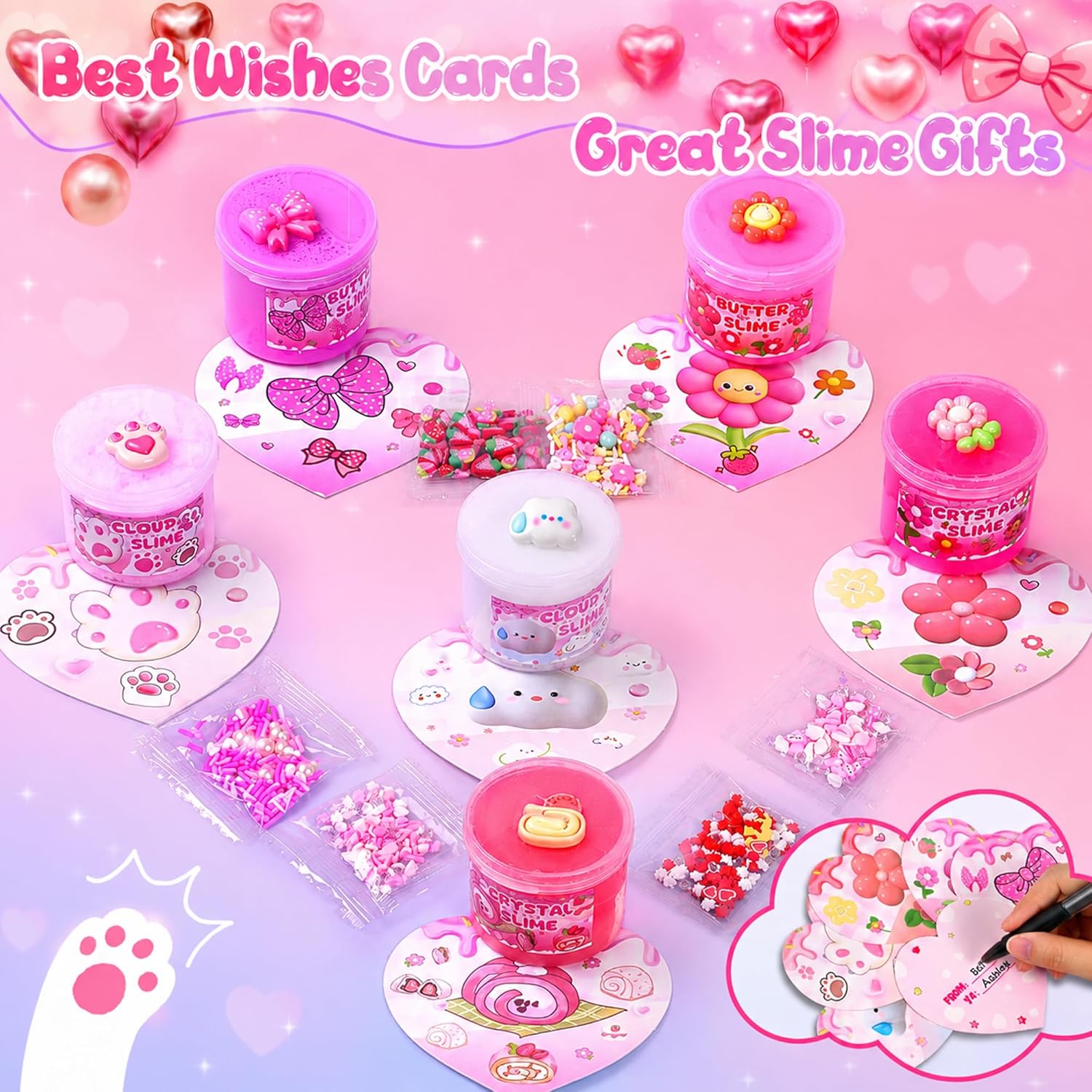 Cloud Slime kit for Girls Ages 8-12, Toys for Girls and Boys, for Kids Slime Set Party kit Goodie Bag Stuffers, 4 5 6 7 8 9 10 Year Old Girl Birthday Gift Cute Stuff