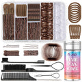 386Pcs Ballet Hair Styling Kit-Hair Wax Stick, 200 Elastic Ties, 50 Bobby Pins, 50 U-Pins, 10 Invisible Hair Bun Nets, 3 Combs&Brushes, 2 Loop Tools, Professional Dance Performance Kit w/Storage Box
