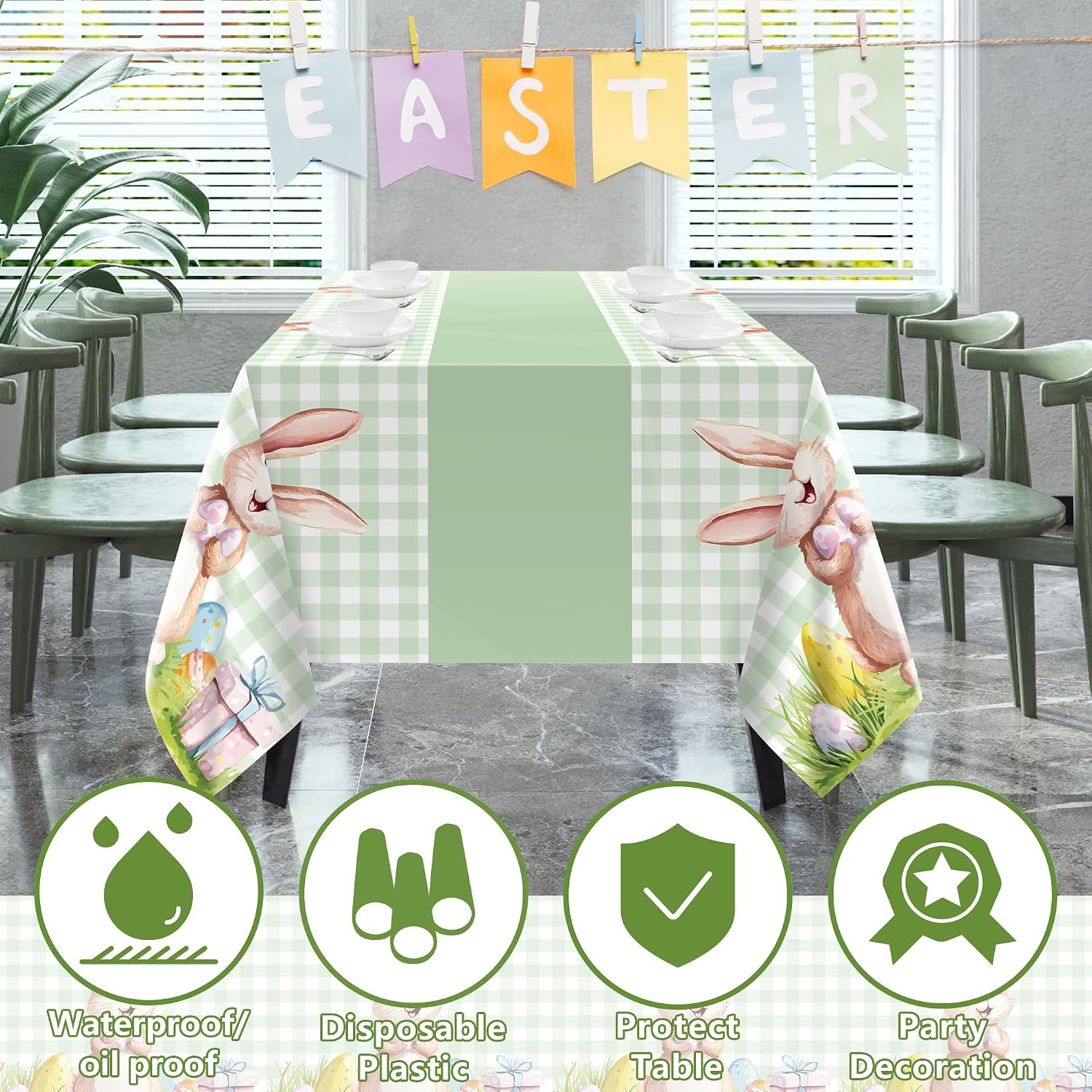 Summer Party Decorations - Summer Decorations for Home - 2 Pack Disposable Plastic Tablecloth | Floral Tablecloth for Mothers Day Wildflower Butterfly Birthday Garden Party Decorations