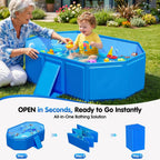 2026 Toddler Bath Tub for Shower, Portable Bathtub for Kids, Toddler,Thickened Toddler Bathtub Foldable – Portable, Travel & Shower Ready, Easy to Clean,Ocean Theme, 12M-5Y