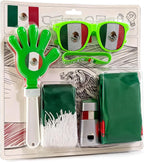 6 Pcs Cheering Set for Game Day Watch Party – Flag, Fan Scarf, Wristband, Flag Glasses, Hand Clapper, Blendable Face Paint Sticks
