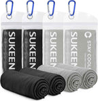 Sukeen Cooling Towels for Neck and Face, 4 Pack Cooling Towels for hot Weather (40"x12"), Cooling Rags for Yoga, Sport, Running, Workout,Gym, Camping, Fitness, Workout & More