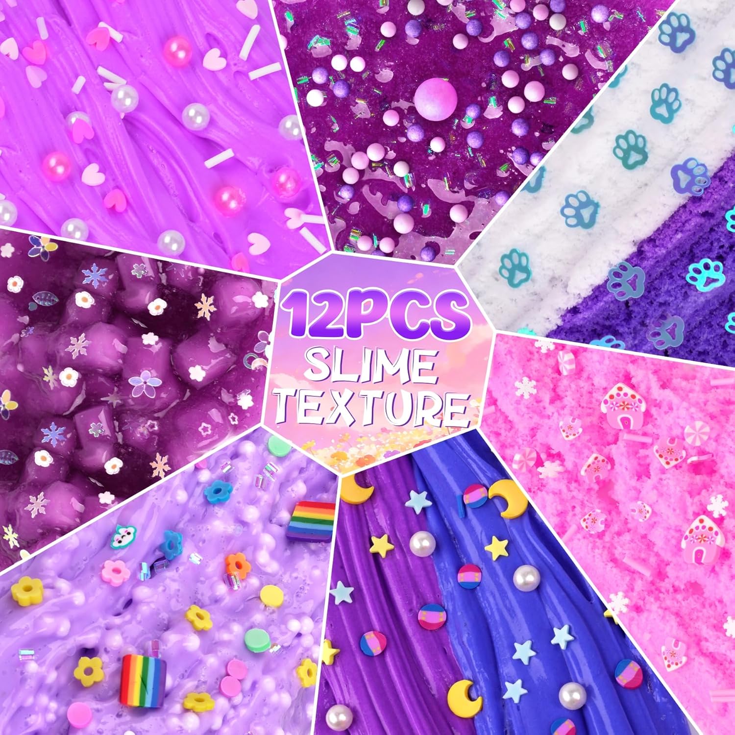 Cloud Slime kit for Girls Ages 8-12, Toys for Girls and Boys, for Kids Slime Set Party kit Goodie Bag Stuffers, 4 5 6 7 8 9 10 Year Old Girl Birthday Gift Cute Stuff