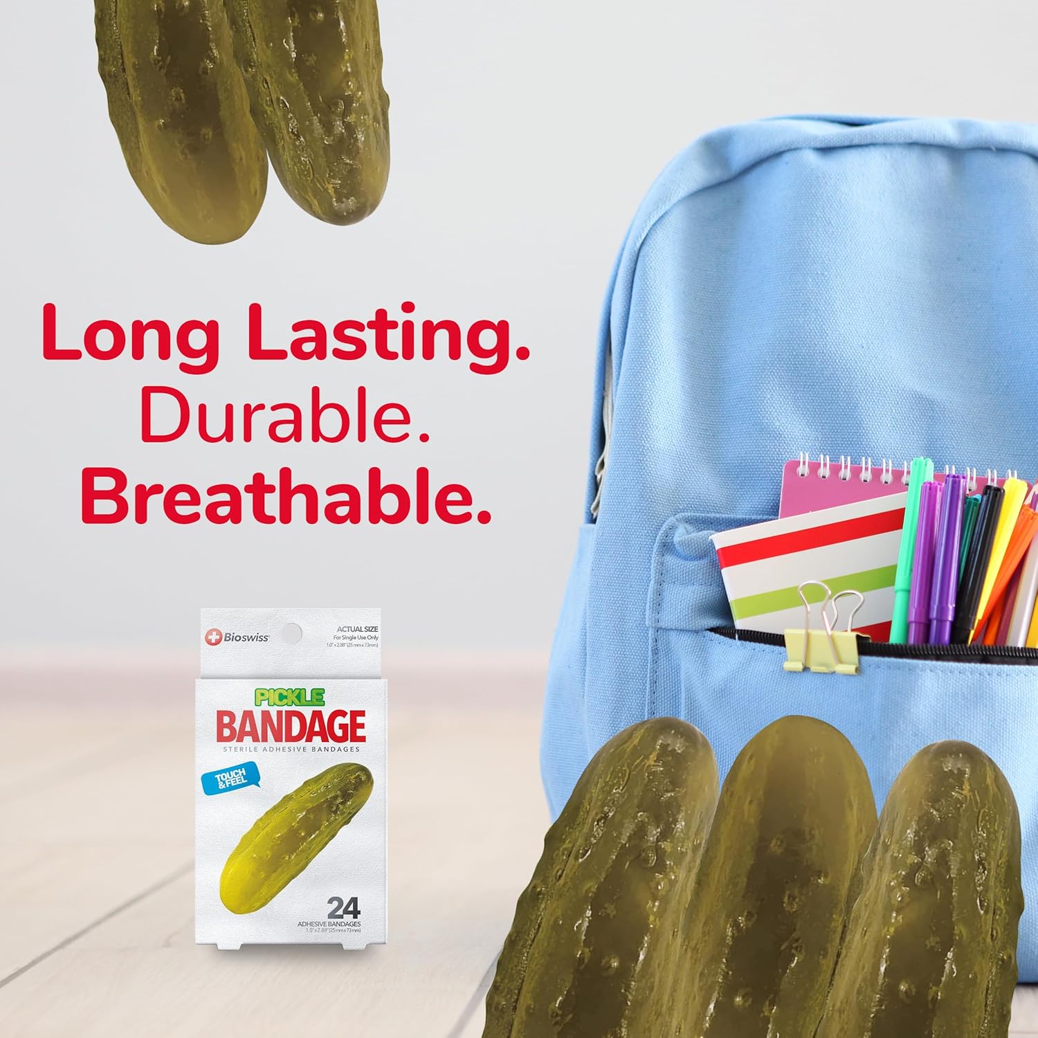 BioSwiss Bandages, Pickle Shaped Self Adhesive Bandage Set, Latex Free, Sterile Wound Care