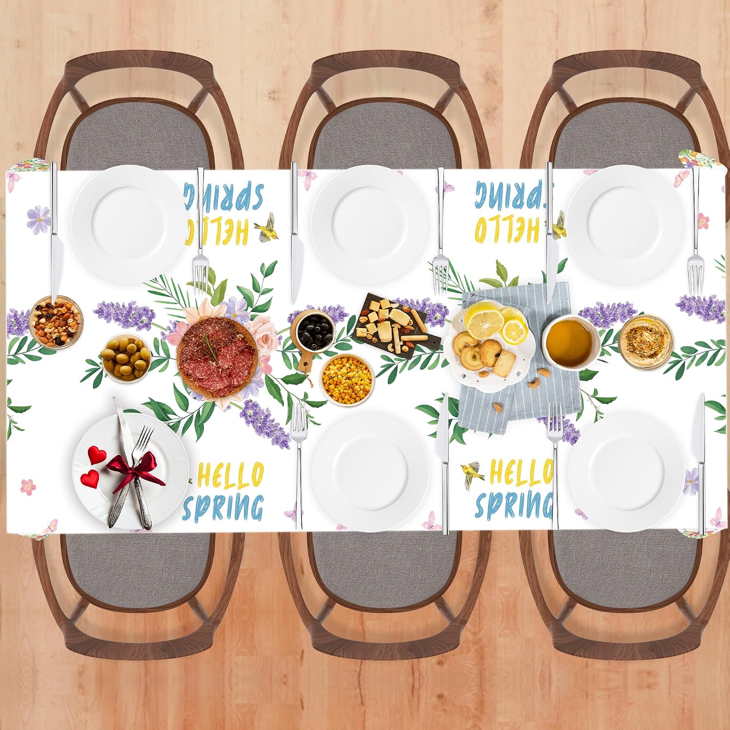 Summer Party Decorations - Summer Decorations for Home - 2 Pack Disposable Plastic Tablecloth | Floral Tablecloth for Mothers Day Wildflower Butterfly Birthday Garden Party Decorations