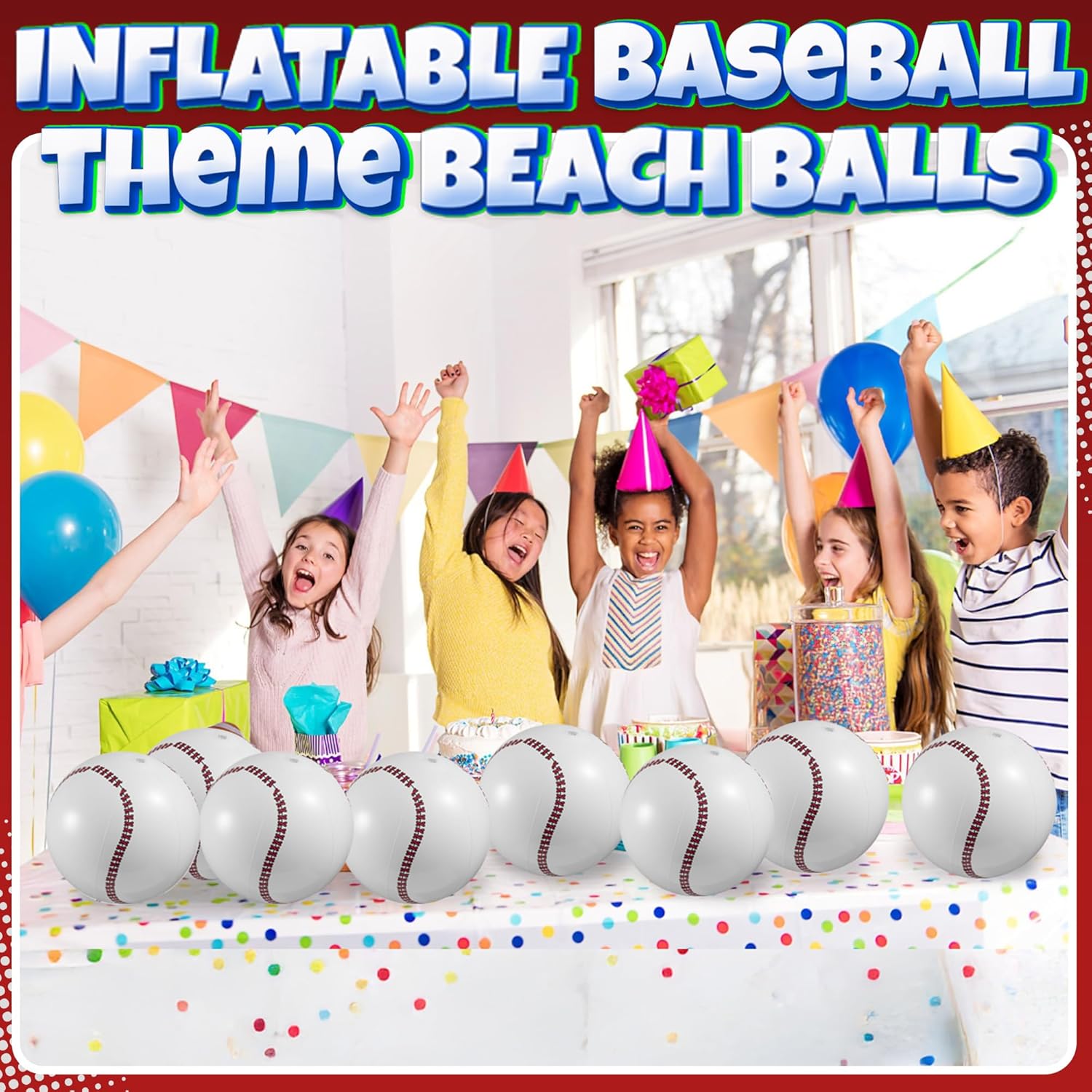 Inflatable Balls (Pack of 12) 16-inch, Beach Balls Bulk for Beach Toys & Birthday Party Decorations & Party Favors for Kids, Goodie Bags Stuffers