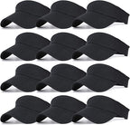 12 Pack Unisex Sports Sun Visor Adjustable UV Protection Sun Hat Cap for Beach Pool Golf Tennis