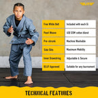 Elite Sports IBJJF Ultra Light BJJ Brazilian Jiu Jitsu Gi for Kids with Preshrunk Fabric and Free Belt