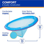 SwimWays Spring Float Premium Papasan Pool Lounger, Inflatable Pool Floats Adult with Fast Inflation for Ages 15 & Up