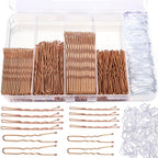 Teenitor 300pcs Bobby Pins Hair Pins Kit, 100pcs Bobby Pins 100 Hair Pins for Women for Buns, 100pcs Hair Bands, 2" 2.36", Bobb y Pins for Gray Hair 2" 2.75"