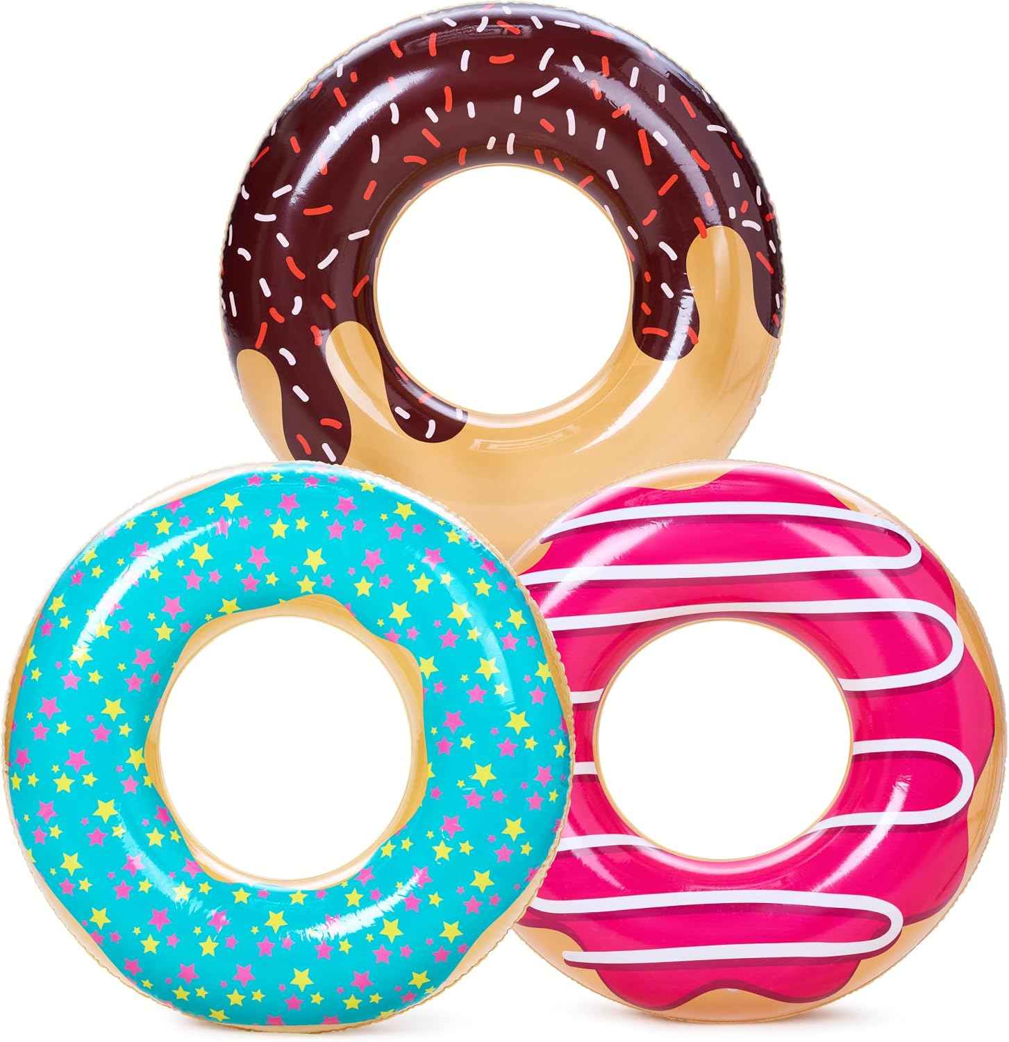 JOYIN 3 Pack Pool Floats, Pool Tube for Kids Swim Rings Inflatable Tubes, Floatie Ring Water Toys for Swimming, Summer Beach Party