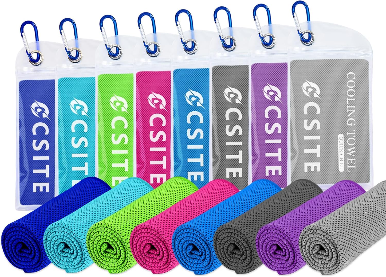 Cooling Towels (47"x12") for Neck and Face, Ice Towel for Hot Weather, Soft Breathable Chilly Gym Towels, Microfiber Towel for Work Out, Yoga, Running, Camping & More Activities