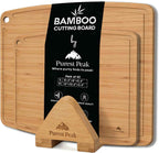 Large Bamboo Cutting Board, Reversible Wood Cutting Board with Juice Groove, Lightweight & Easy to Clean, Eco-Friendly Kitchen Prep Board for Fruits & Vegetables