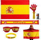 6 Pcs Cheering Set for Game Day Watch Party – Flag, Fan Scarf, Wristband, Flag Glasses, Hand Clapper, Blendable Face Paint Sticks