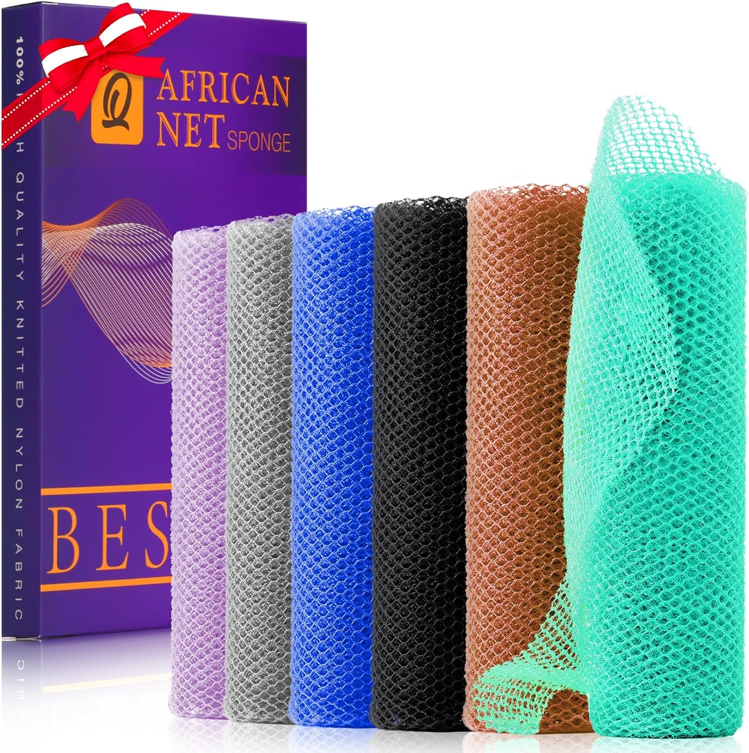 African Bath Sponge African Net Long Net Bath Sponge Exfoliating Shower Body Scrubber Back Scrubber Skin Smoother,Great for Daily Use