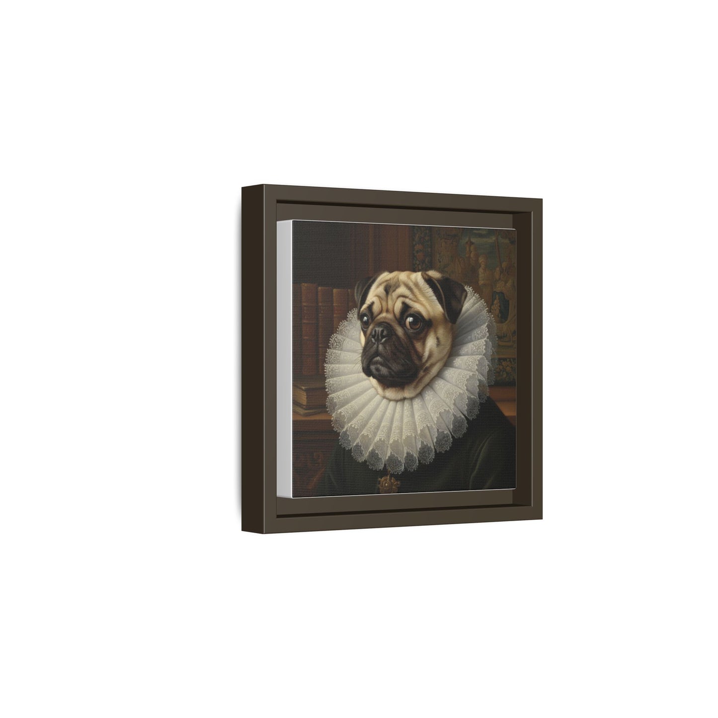 Custom Whimsical Pug Portrait Canvas, Cute Dog Art Print, Pet Lover Gift, Home Decor, Fun Wall Art, Quirky Dog Painting