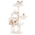 Cat tree with multiple levels and perches on a white background