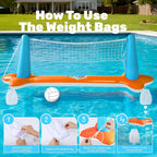 JOYIN Inflatable Pool Float Set Volleyball Net & Basketball Hoops, Balls Included for Kids and Adults Swimming Game Toy, Summer Floaties, Volleyball Court |Basketball
