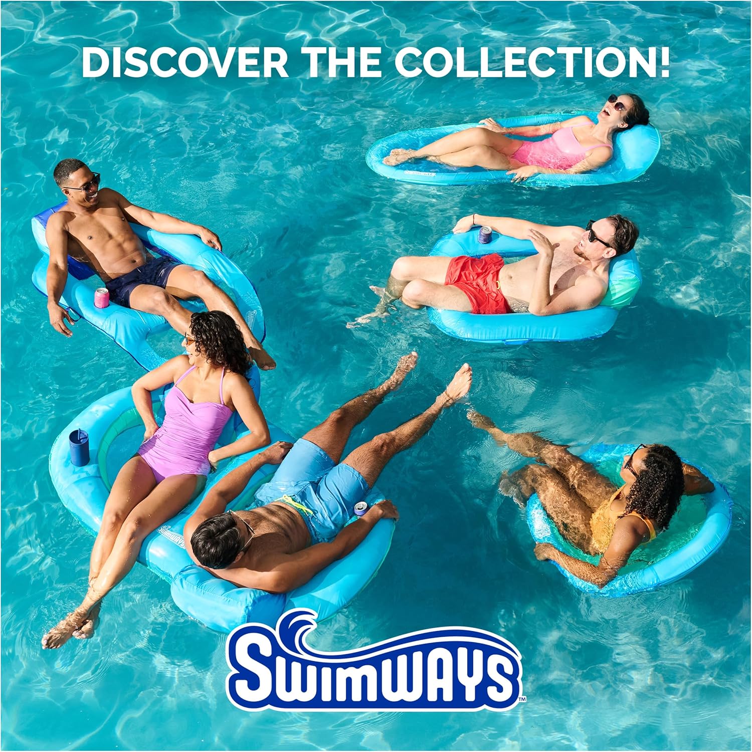 SwimWays Spring Float Premium Papasan Pool Lounger, Inflatable Pool Floats Adult with Fast Inflation for Ages 15 & Up