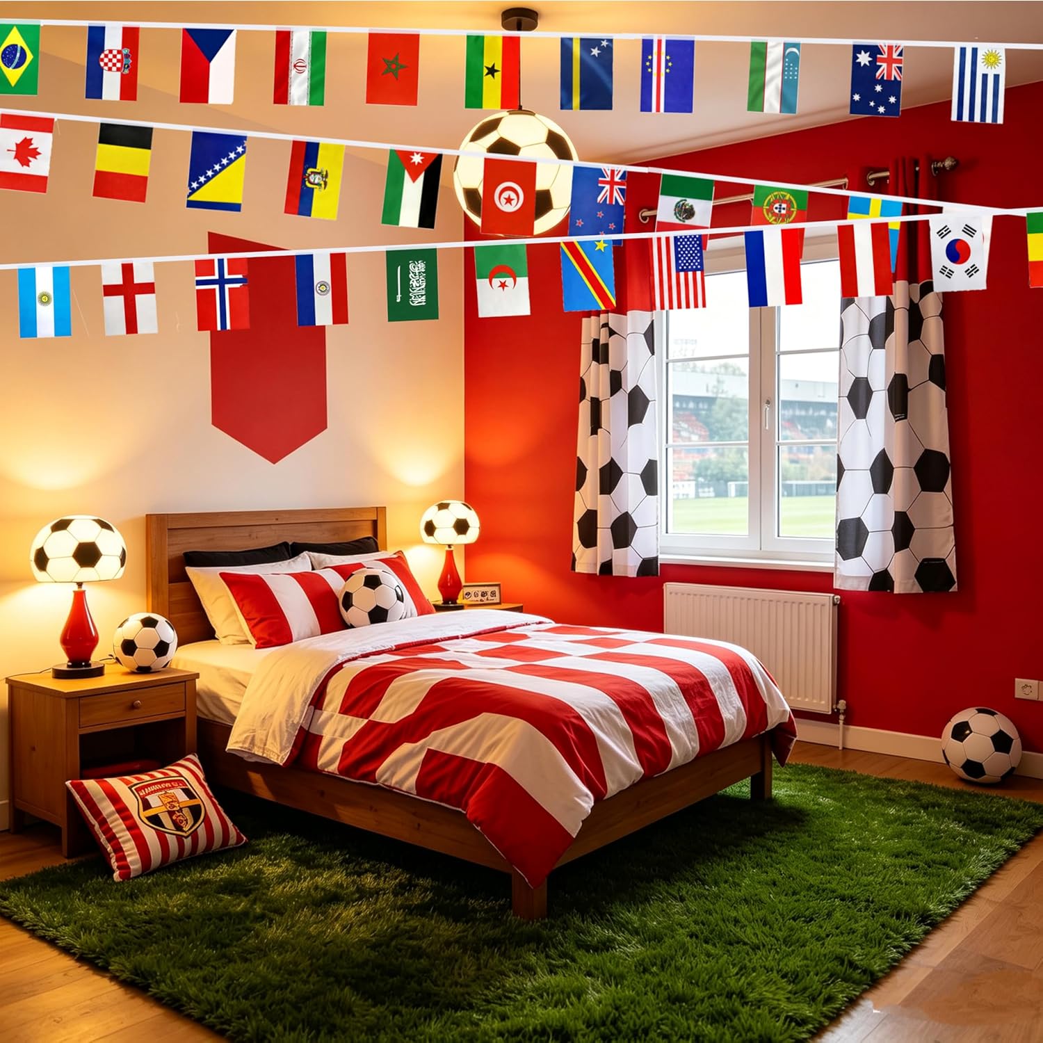 2026 World Cup Team Flags Banner String 48 Countries Flags Banner Set for World Cup Soccer Party Sports View Bar Club Garden Decorations,5.5 x 8.2Inch