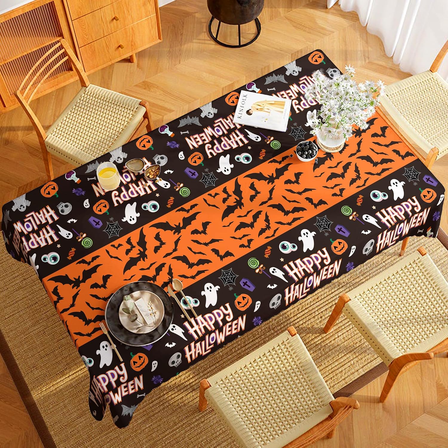 Summer Party Decorations - Summer Decorations for Home - 2 Pack Disposable Plastic Tablecloth | Floral Tablecloth for Mothers Day Wildflower Butterfly Birthday Garden Party Decorations