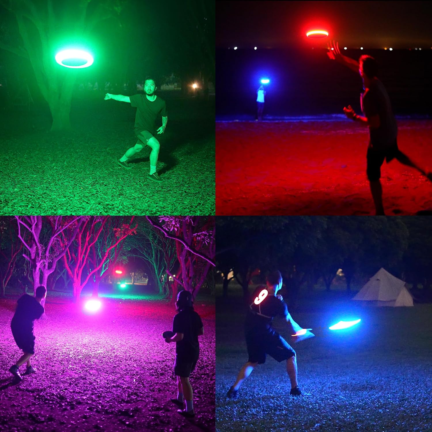 TOSY Flying Disc - 108 RGB Multicolor or 36 Monocolor LEDs, Super Bright, Smart Modes, Easter Basket Stuffers Gift, Camping Toy for Kid/Teen/Adult, Auto Light Up, Rechargeable, Waterproof, 175g