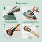 EcoTools Makeup Brush Cleansing Pad + Deep Clean Shampoo Bundle, Brush Cleaner Mat & Cleanser for Deep Cleaning Tools, Clean Formula, Cruelty-Free, & Vegan, 2 Piece Set
