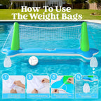 JOYIN Inflatable Pool Float Set Volleyball Net & Basketball Hoops, Balls Included for Kids and Adults Swimming Game Toy, Summer Floaties, Volleyball Court |Basketball