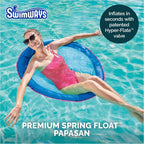 SwimWays Spring Float Premium Papasan Pool Lounger, Inflatable Pool Floats Adult with Fast Inflation for Ages 15 & Up