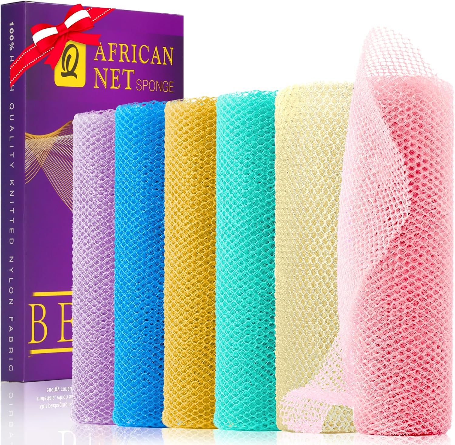 African Bath Sponge African Net Long Net Bath Sponge Exfoliating Shower Body Scrubber Back Scrubber Skin Smoother,Great for Daily Use