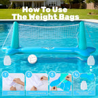 JOYIN Inflatable Pool Float Set Volleyball Net & Basketball Hoops, Balls Included for Kids and Adults Swimming Game Toy, Summer Floaties, Volleyball Court |Basketball