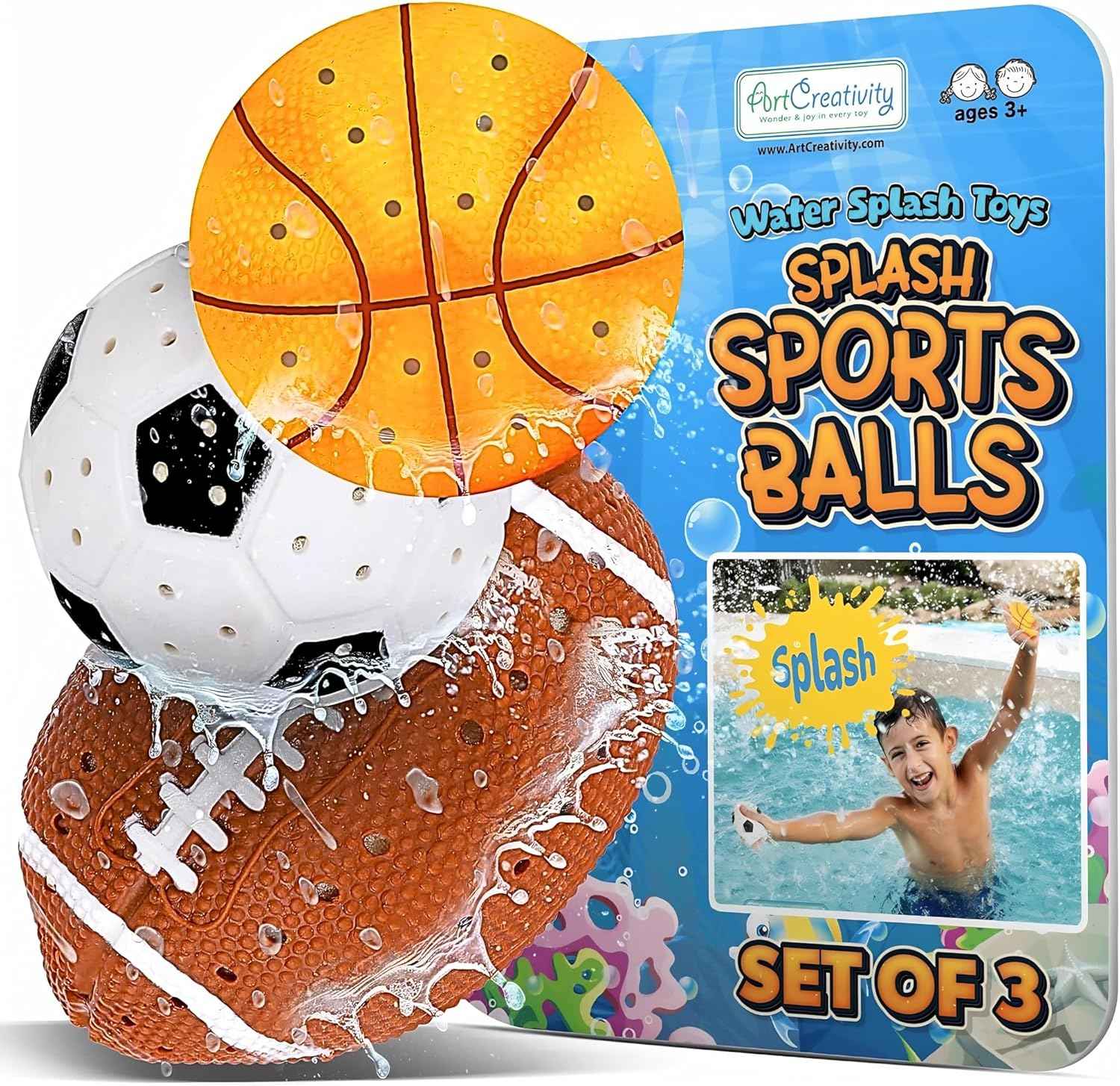 ArtCreativity Soft Water Frisbees for Kids, Soft Sports Discs (3 Pack), Beach Water Toys & Swimming Pool Toys for Kids, Backyard Fun Toy & Outdoor Summer Games, Birthday Gifts for Boys & Girls