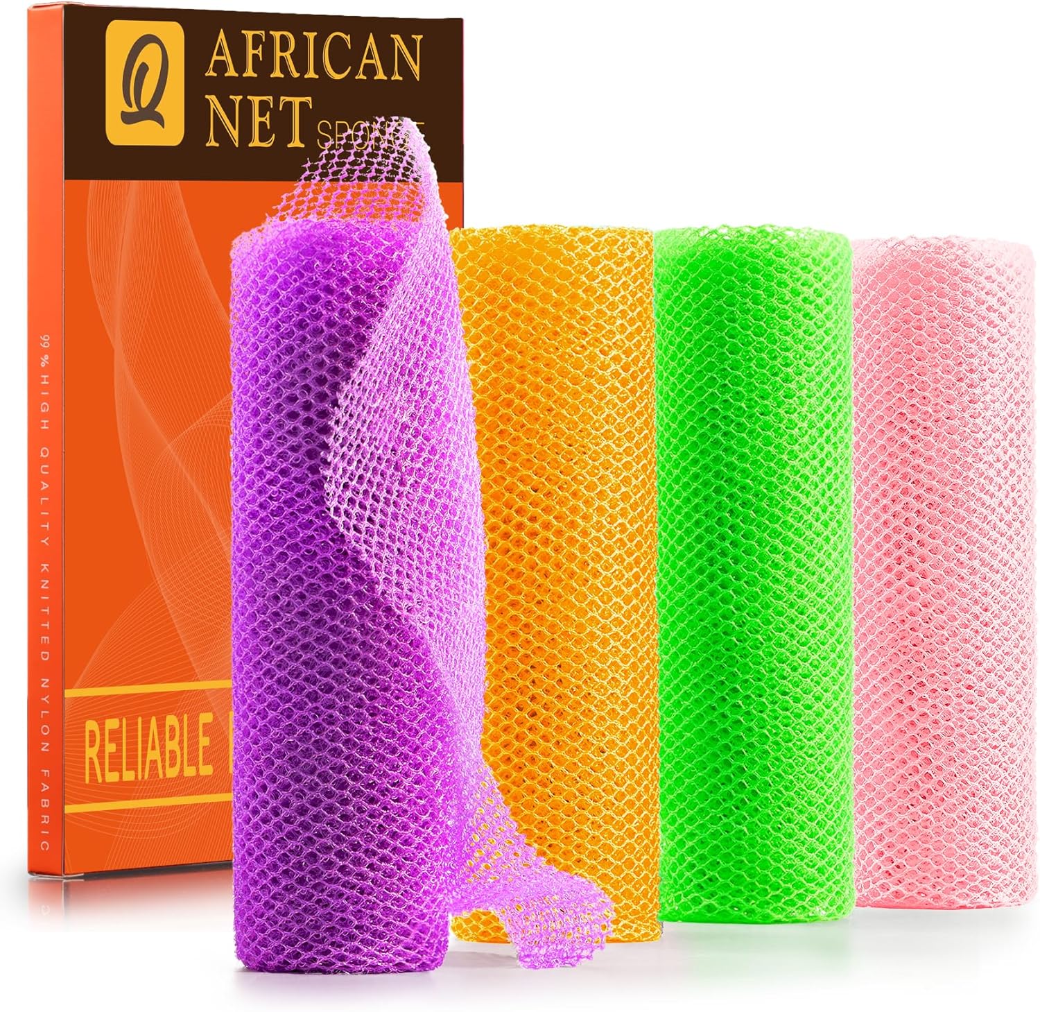 African Bath Sponge African Net Long Net Bath Sponge Exfoliating Shower Body Scrubber Back Scrubber Skin Smoother,Great for Daily Use