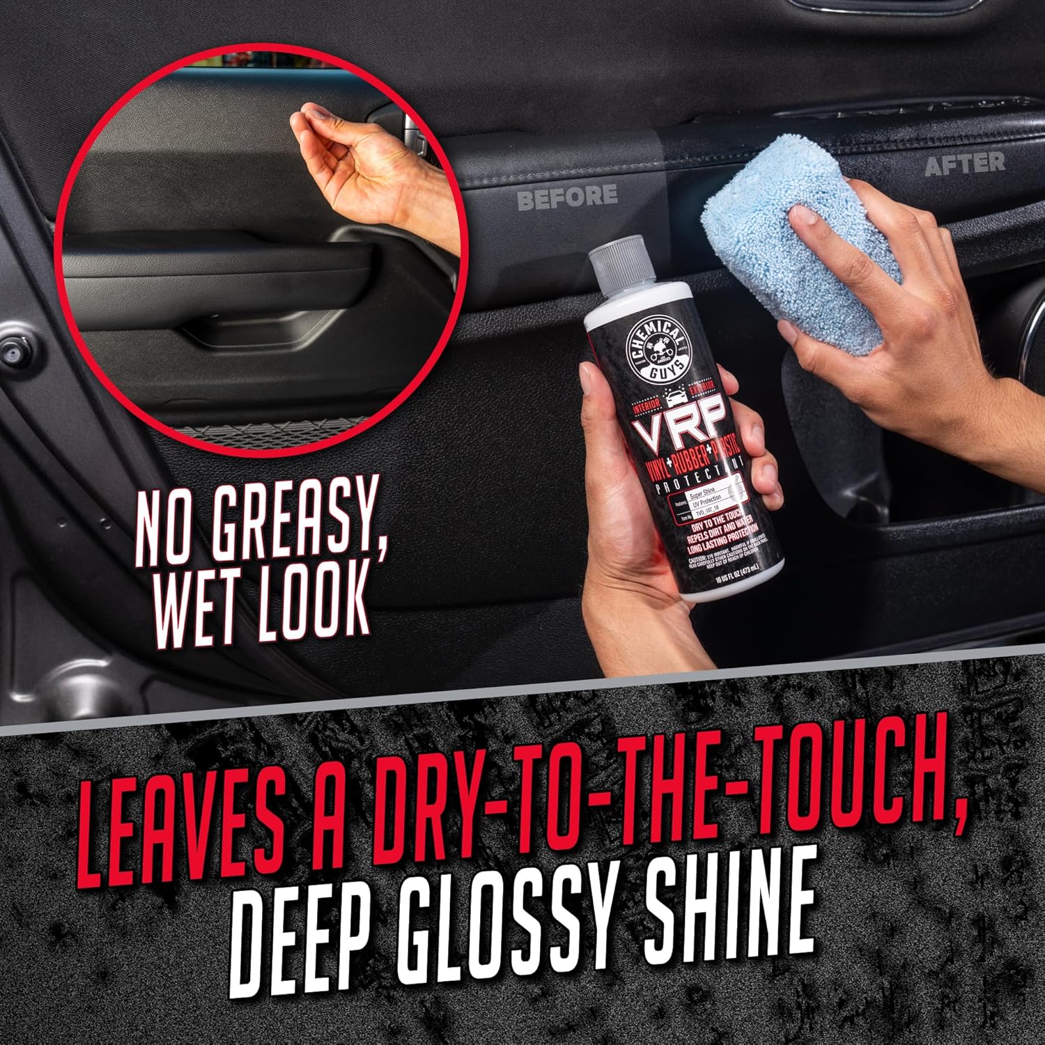 Chemical Guys VRP Vinyl, Rubber, and Plastic Dressing - Tire Dressing, Non-Greasy, Dry-to-the-Touch Shine for Tires, Trim, and More, Safe for Cars, Trucks, SUVs, RVs & More