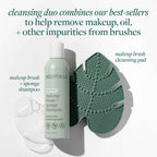 EcoTools Makeup Brush Cleansing Pad + Deep Clean Shampoo Bundle, Brush Cleaner Mat & Cleanser for Deep Cleaning Tools, Clean Formula, Cruelty-Free, & Vegan, 2 Piece Set