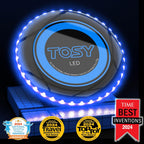 TOSY Flying Disc - 108 RGB Multicolor or 36 Monocolor LEDs, Super Bright, Smart Modes, Easter Basket Stuffers Gift, Camping Toy for Kid/Teen/Adult, Auto Light Up, Rechargeable, Waterproof, 175g