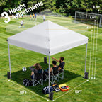 10x10 Pop Up Canopy, Portable Instant Canopy Tent with Carry Bag, 4 Sandbags and 8 Stakes for Outdoor Events, Parties & Camping