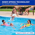SwimWays Spring Float Premium Papasan Pool Lounger, Inflatable Pool Floats Adult with Fast Inflation for Ages 15 & Up