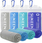 Sukeen Cooling Towels for Neck and Face, 4 Pack Cooling Towels for hot Weather (40"x12"), Cooling Rags for Yoga, Sport, Running, Workout,Gym, Camping, Fitness, Workout & More