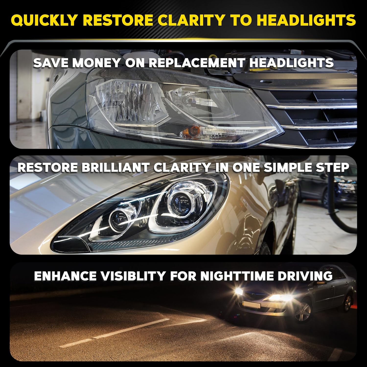 Meguiar's PlastX Clear Plastic Polish, Fast & Easy Clear Plastic Restorer for Headlights, Taillights, Soft Top Windows, and More, Remove Scratches, Cloudiness, Yellowing, and Oxidation, 10 oz