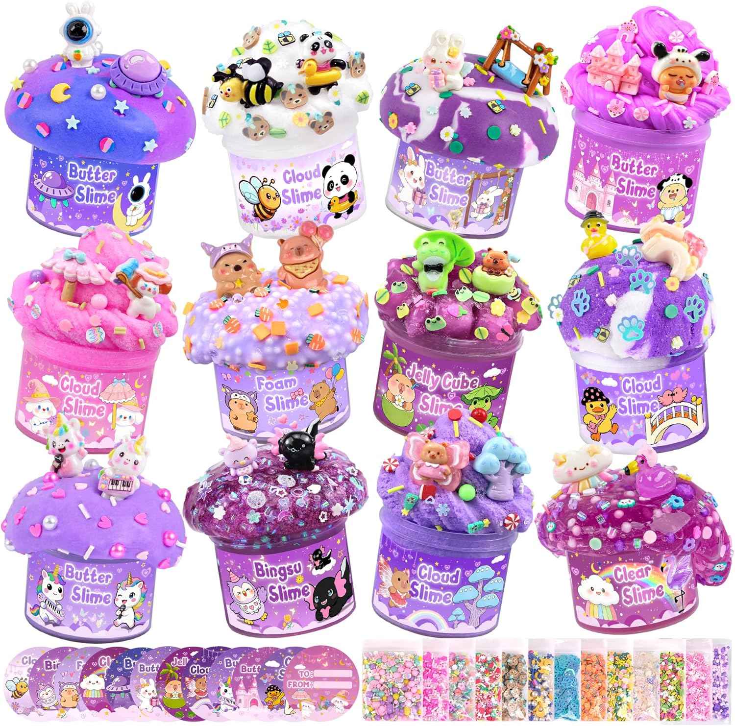 Cloud Slime kit for Girls Ages 8-12, Toys for Girls and Boys, for Kids Slime Set Party kit Goodie Bag Stuffers, 4 5 6 7 8 9 10 Year Old Girl Birthday Gift Cute Stuff