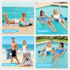 SLOOSH Inflatable Pool Floats Adult,2 Packs Floating Lounge Chairs,Blow up Pool Noodles for Adult Heavy Duty,Floating Chair for Party Summer Water Beach Lake Fun