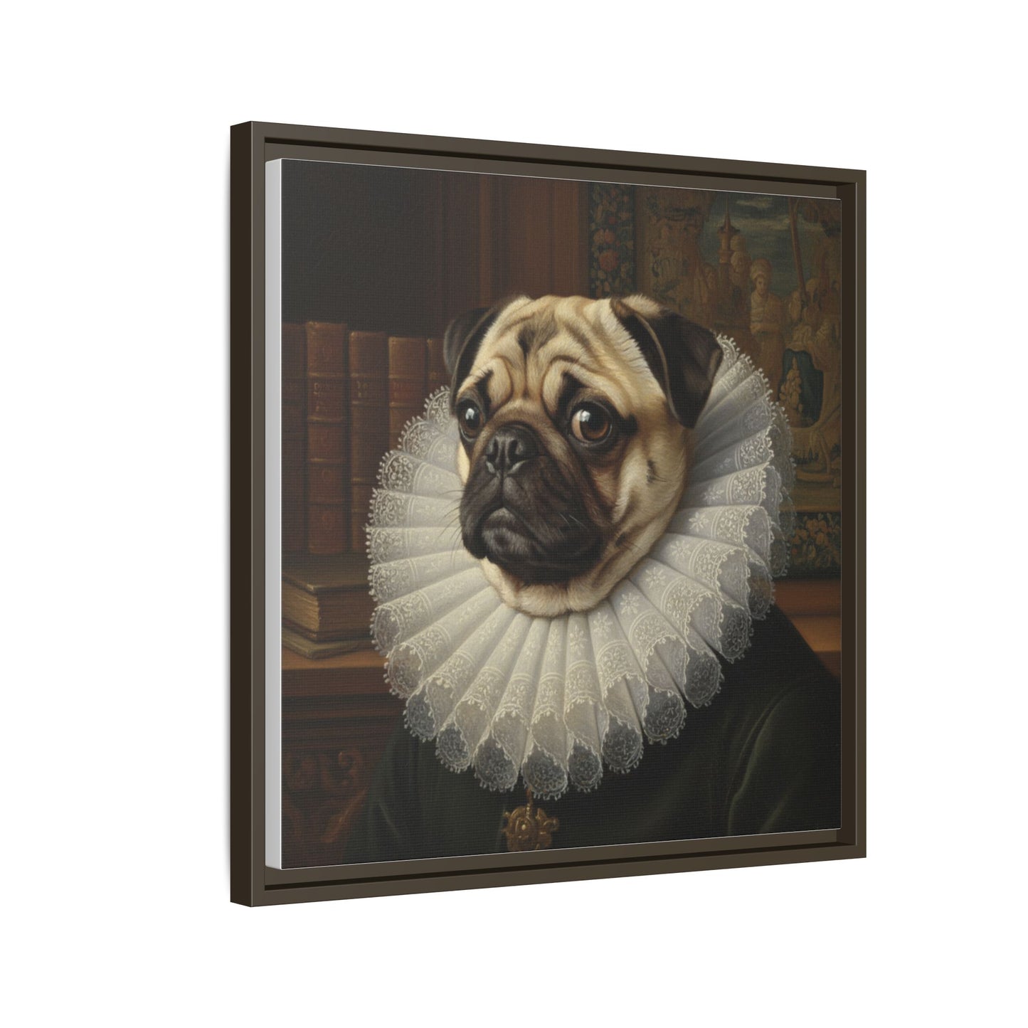 Custom Whimsical Pug Portrait Canvas, Cute Dog Art Print, Pet Lover Gift, Home Decor, Fun Wall Art, Quirky Dog Painting