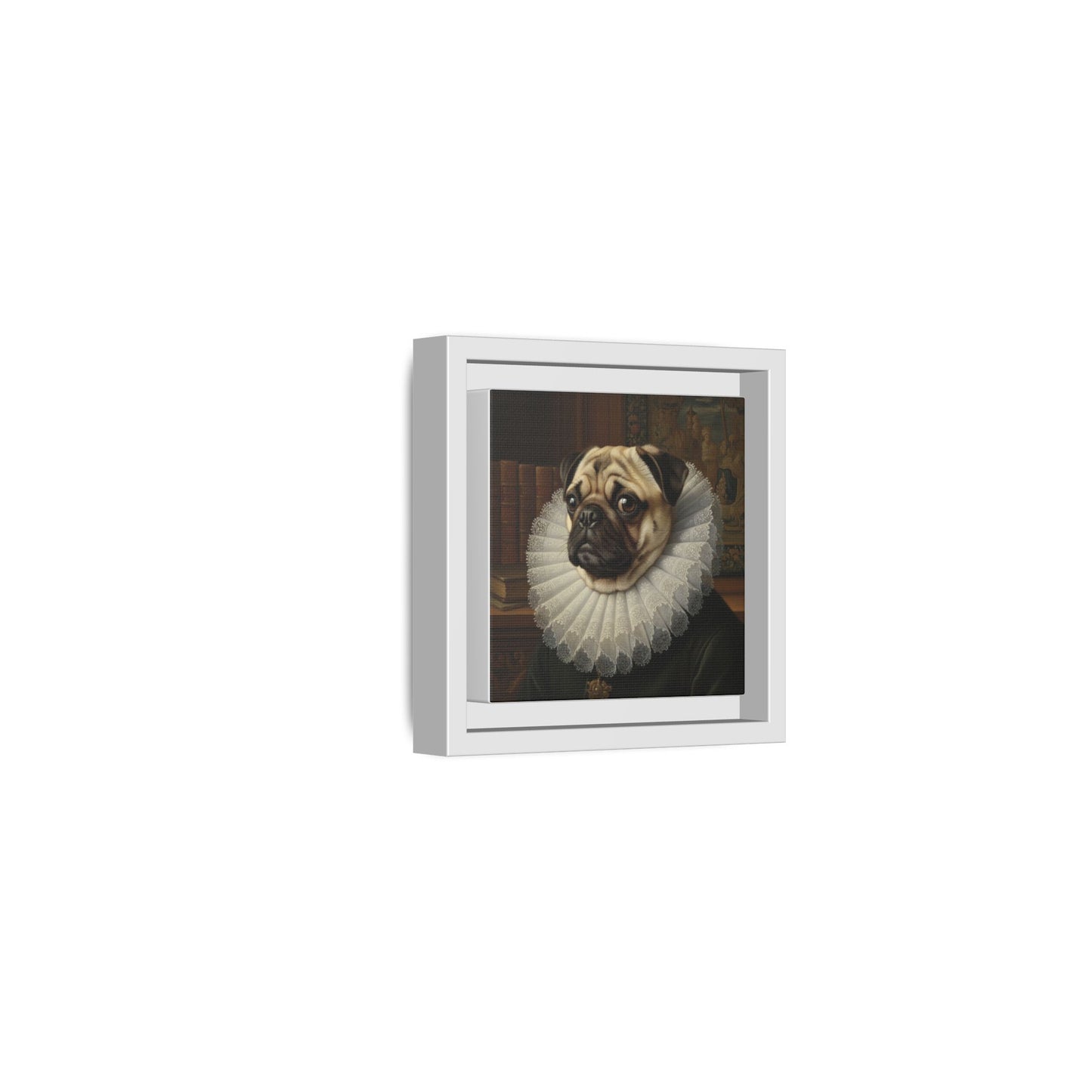 Custom Whimsical Pug Portrait Canvas, Cute Dog Art Print, Pet Lover Gift, Home Decor, Fun Wall Art, Quirky Dog Painting