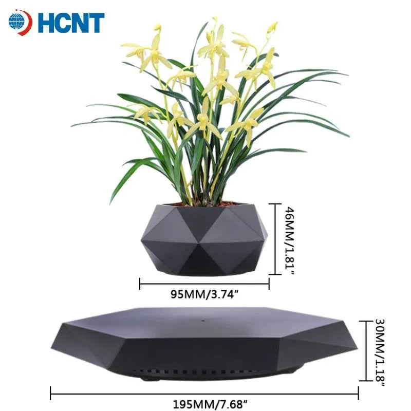 Levitating Plant Pot Magnetic Levitation Flower Pot Rotating Planters Suspension Floating Plant Succulents Potted for Home Livin