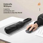 Oversized Reinforced Windproof Rainproof Dual-use UV Resistant Fully Automatic Rotating Ring Buckle Umbrella Fold Double Keel