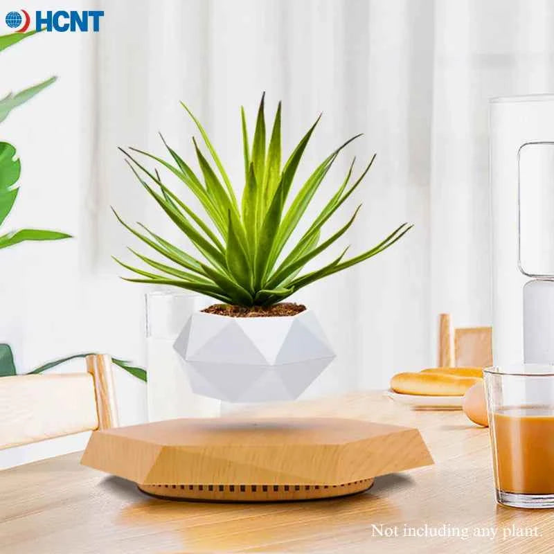 Levitating Plant Pot Magnetic Levitation Flower Pot Rotating Planters Suspension Floating Plant Succulents Potted for Home Livin