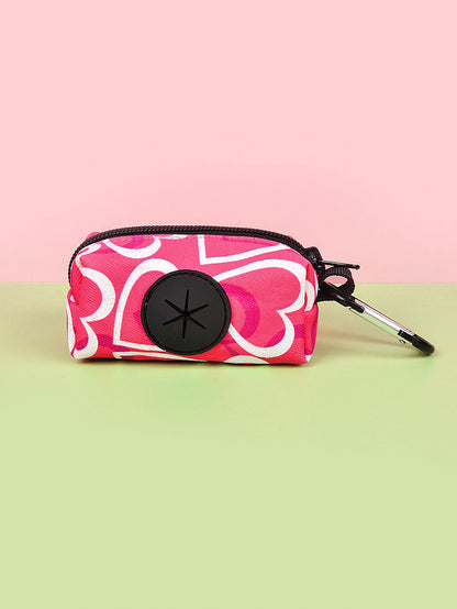 Cute Valentine’s Day Pet Poop Bag Holder – Clip-On Dispenser for Dog Leash (Bags Not Included)