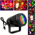 Snowflake Christmas Projector Light 16 Patterns Rotating LED Decor